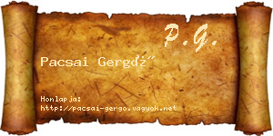 Pacsai Gergő névjegykártya